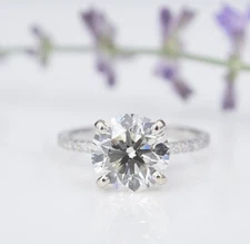 Diamond Engagement Ring 14k White Gold GIA VS2 Solitaire 2.8ct Size 7 CO1267