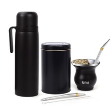Complete Yerba Mate Cup Set - 304 18/8 Stainless Steel Modern Mate Gourd, The...