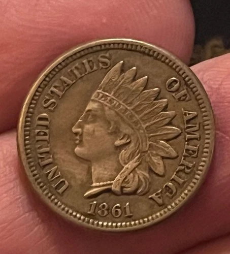 1861 Indian head cent ,  Extra Fine ,  Scarce date