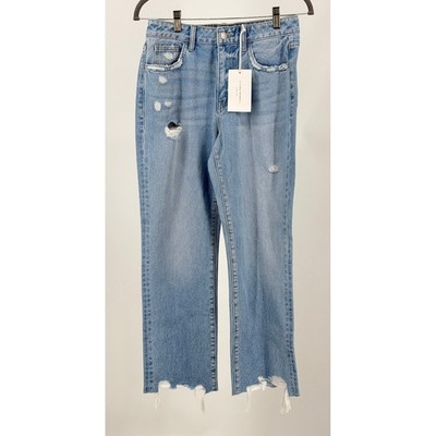 Flying Monkey Jeans Womens 26 High Rise Straight Distressed Raw Hem NWT