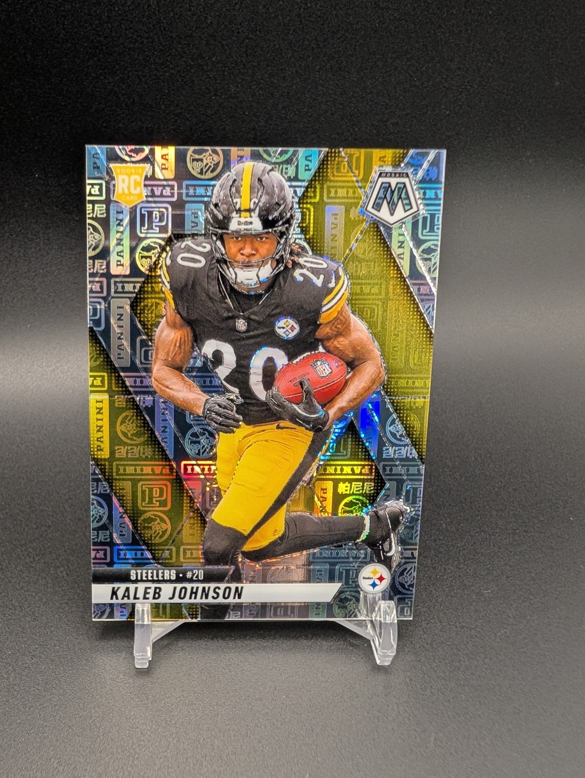 2025 Panini Mosaic Kaleb Johnson #315 RC Rookie Silver Knight 030/149