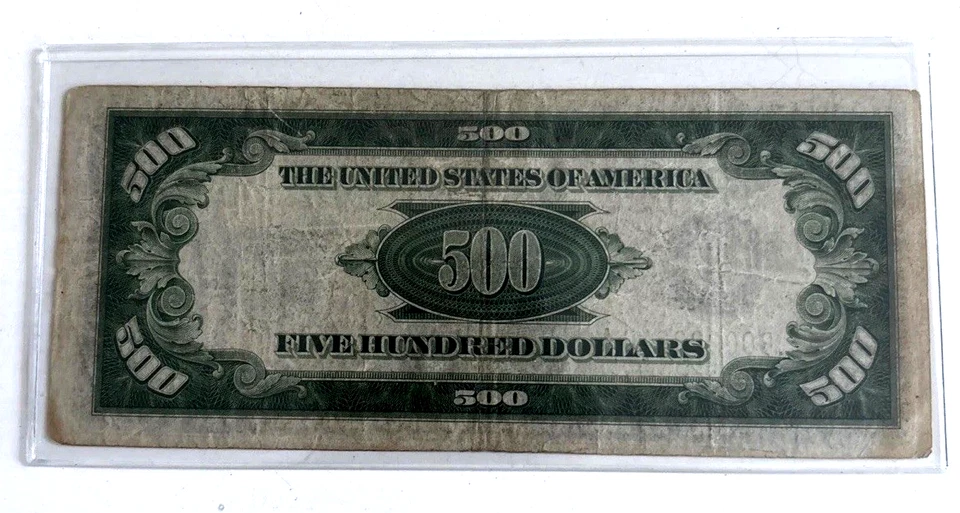 1934-A $500 Federal Reserve Note Bill New York Very Fine Condition, No Pin Holes - Image 2 of 2