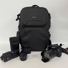 Canon EOS Rebel T8i DSLR Body 2x Batteries Battery Charger Bag Lenses Flash