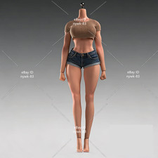1/6 T307 Suntan Female Makeup Seamless Body L...