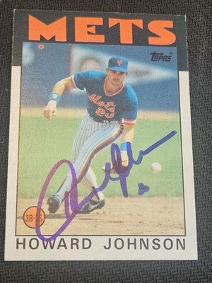1986 Topps HOWARD JOHNSON Mets In-Person Signed Autographed AUTO
