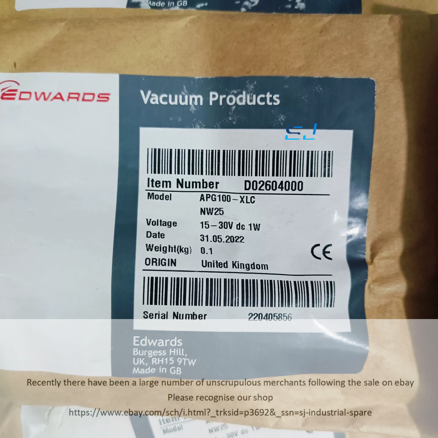 Brand new EDWARDS D02604000 APG100-XLC Vacuum Gauge D02604000