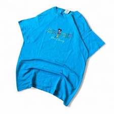 Vintage 90s Mickey & Co Mickey Mouse Embroidered Graphic Tee Made In USA Teal XL