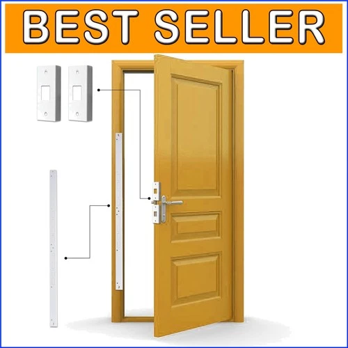 Door Armor Mini 3-Piece Kit for Guaranteed Kick-In Prevention - White Finish
