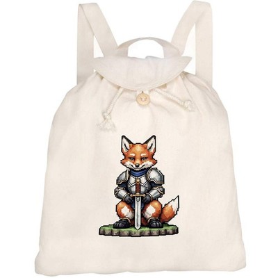 Canvas Rucksack / Backpack ''Pixel Art Fox Knight'' (RK00048051)