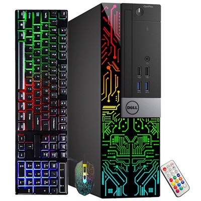 Dell Restored Custom Built RGB Lights Gaming - Dell OptiPlex Desktop Intel