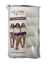 Fruit Of The Loom Fit For Me 5 Cotton Briefs White New Sealed Size 12 26W/28W