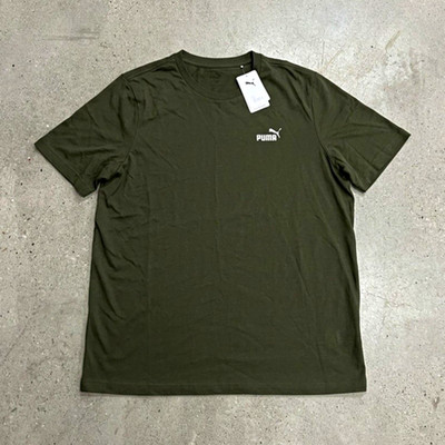 PUMA Men's XL Green ESS 2 COL Small Logo Crew Neck Short Sleeve T-Shirt