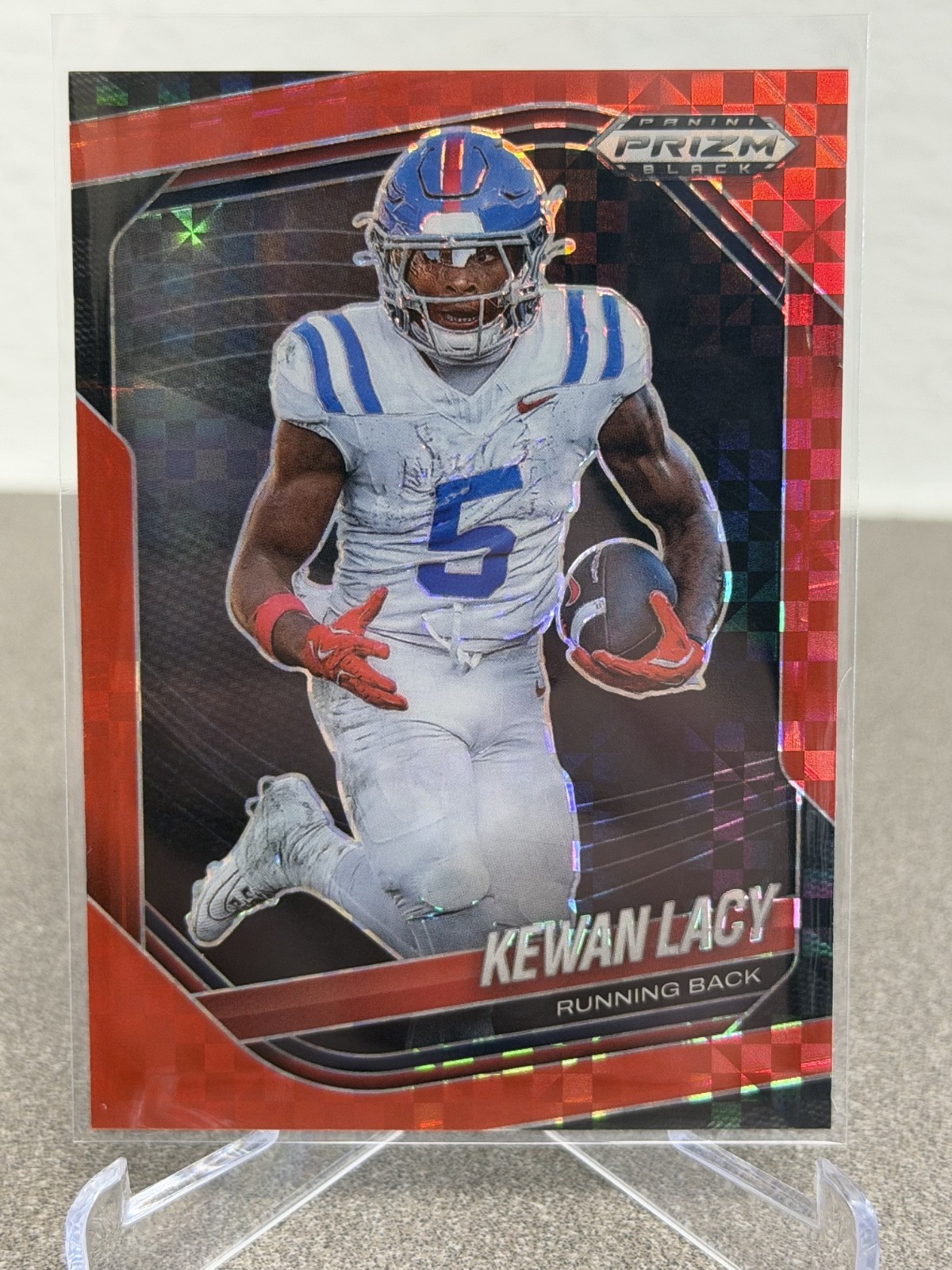 2025 Panini Prizm Black - Kewan Lacy #153 - Red Power 24/75