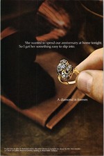 DeBeers Original 1979 Diamond Ring Print Ad Vintage Jewelry Promo