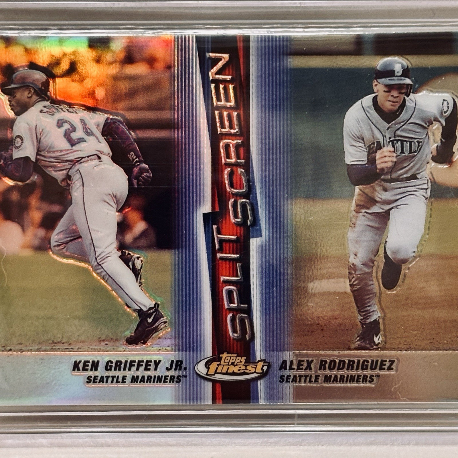 Ken Griffey Jr., Alex Rodriguez 1999 Topps Finest Split Screen Refractor (Left)
