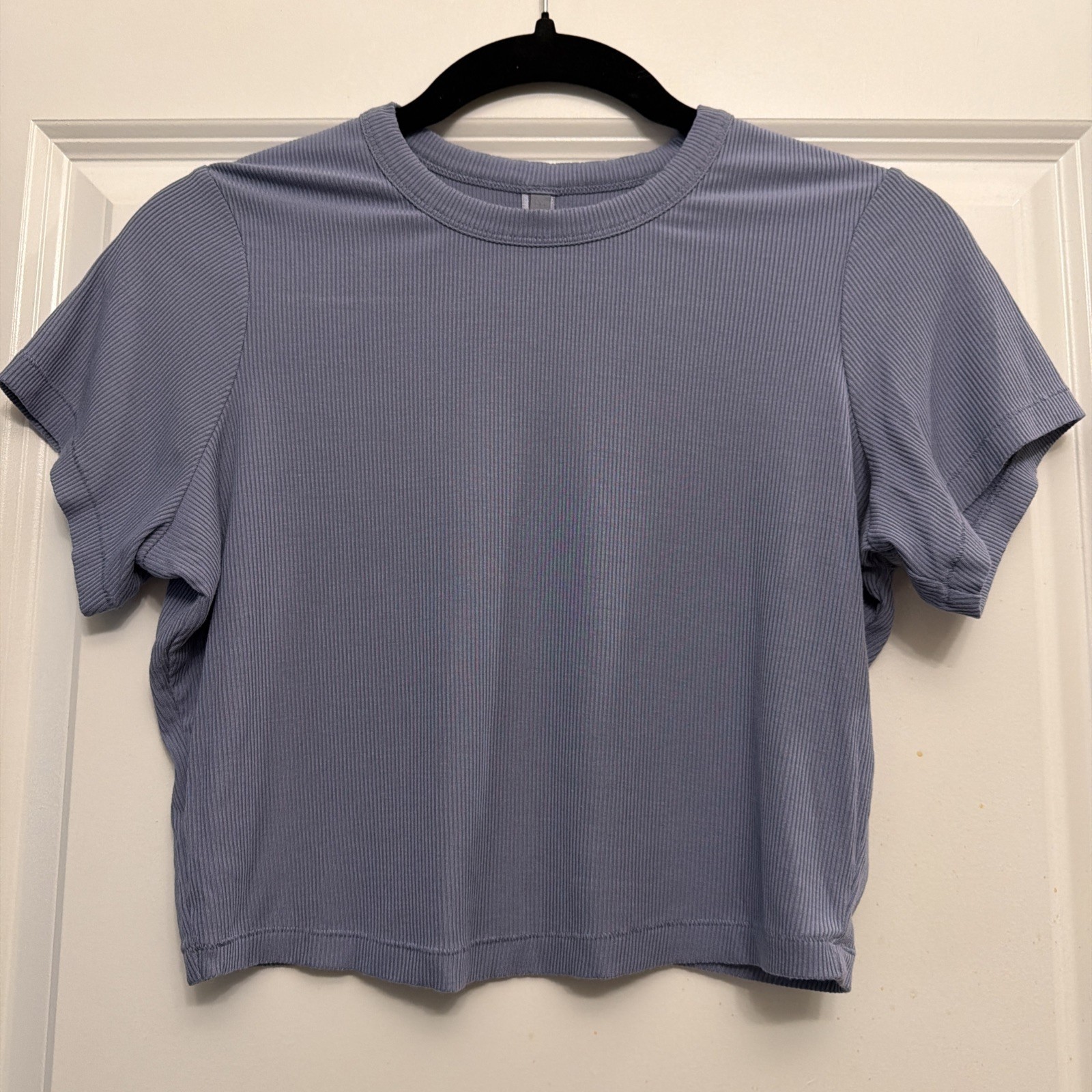 SKIMS Blue Soft Lounge Cropped T-Shirt Baby Tee XL Ribbed