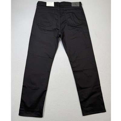 Calvin Klein Men's Standard Straight-Fit Stretch Jeans Forever Black 36x32 $90