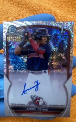2023 Bowman - Chrome Prospect Autographs Angel Genao #CPA-AG Speckle...049/299