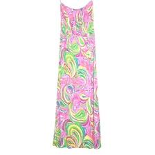 Lilly Pulitzer Marlisa Maxi Dress Large All Nighter Strapless Vacation Groovy