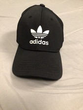 Adidas Baseball Cap Mens One Size Black Trefoil Logo Adjustable Snapback Hat