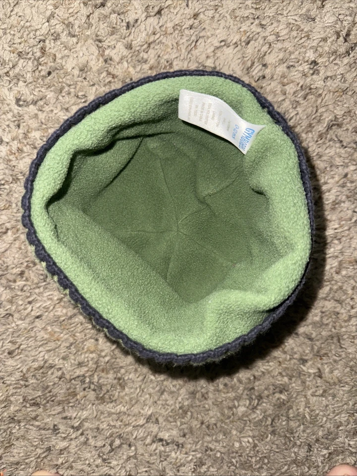Gymboree Baby Boy 0-12 M Green Knit Cotton Beanie Farm Truck Red Lined Hat 2007 - Image 2 of 4