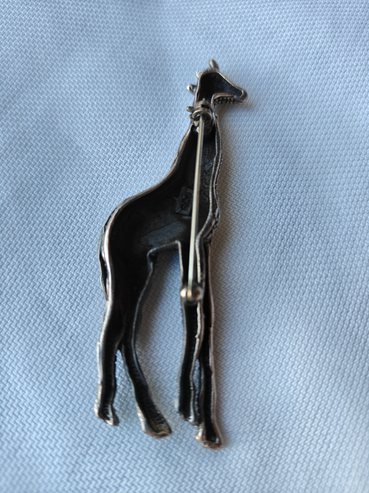 Handcrafted Solid Sterling Silver Pebbled Giraffe… - image 3