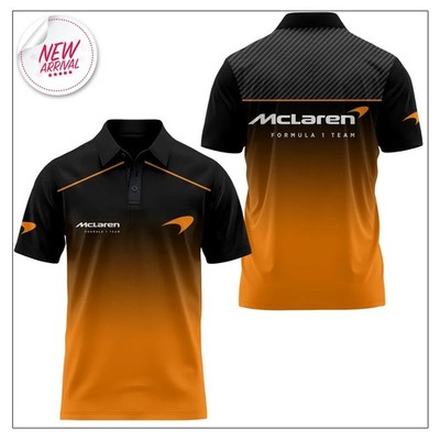 NEW! McLaaren Team Logo 3D Polo Shirt All Size - S-5XL