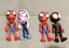 Spidey  His Amazing Friends Action Figures Lot Ghost Spider, 2 Spideys  Miles