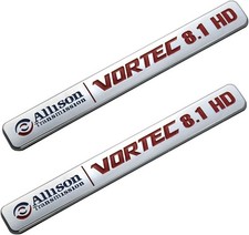 For Allison Transmission 8.1 Hd 8.1l Vortec Emblem Badge Chrome Red -2x