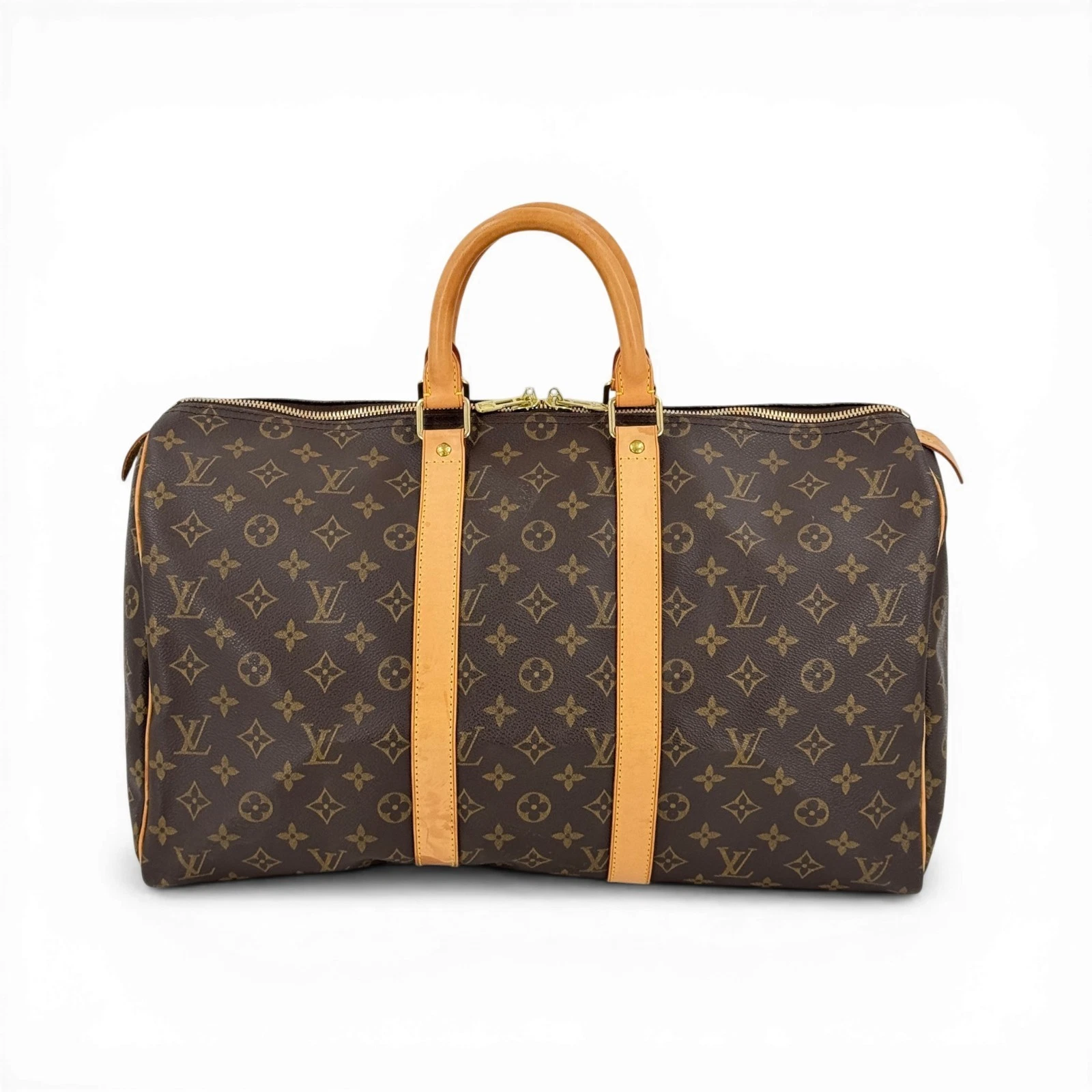 Vuitton — LOUIS VUITTON Keepall 45 Monogram Canvas Brown Vintage Travel Duffle Bag M41428