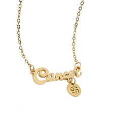 Cancer Zodiac Constellation Horoscope Pendant Necklaces Gold Plated Astrology Ne