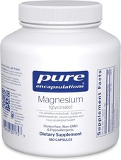 Pure Encapsulations Magnesium Glycinate Supplement, Unflavored - 180 Capsules.