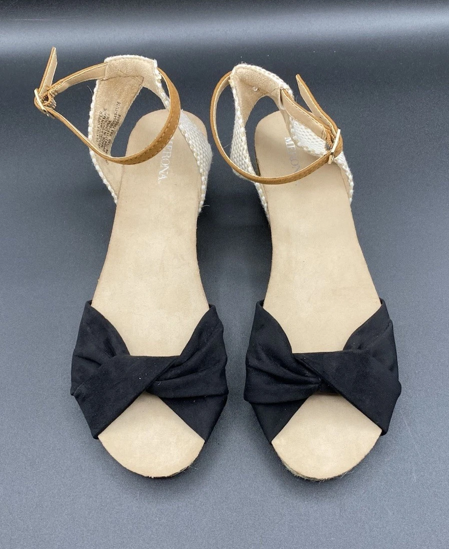 Sandales Femme Merona à Look Verni Rouge - Talon Compensé - Taille 9 - Slides Ouvertes