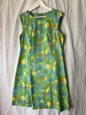 Handmade OOAK Women’s Dress Sleeveless Vintage Nylon Fabric, Lined With Muslin