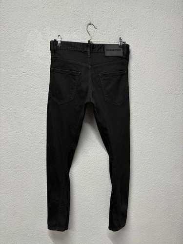 Dsquared2 Sexy Twist Jeans Hombre Negro Jeans Talla EU 44 / W 28 Hecho en Italia - Imagen 3 de 12
