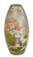 Vase Glas Galle-Style „Lilienteich“ Replikat Retro Design Dekoration