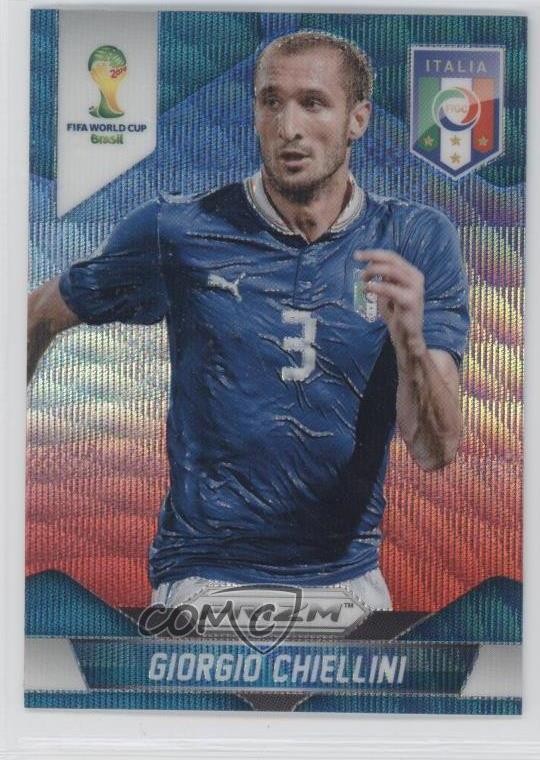 2014 Panini Prizm World Cup Blue & Red Wave Prizm Giorgio Chiellini #125 0m1