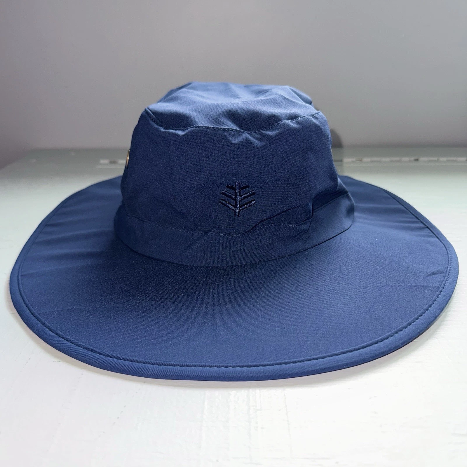Coolibar Leo Hat L/XL UPF 50+ Shapeable Wide Brim Sun Coverage Navy Outdoor