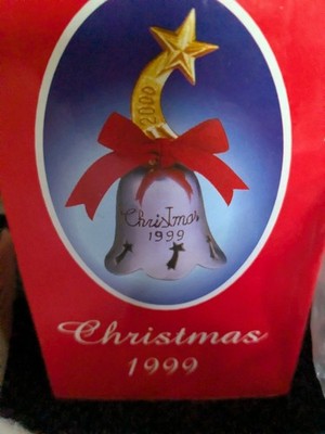  1999 Gold Star Bell Christmas Ornament - open box