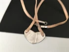 Vintage Necklace MARKED 925 STERLING SILVER  Leather Heart Pendant Jewelry lot y