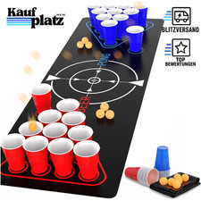 Beer Pong Tisch Set 180x60cm mit 22 Bechern 6...