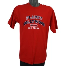 NWT Vintage Planet Hollywood Las Vegas Varsity Spell Out Red T-Shirt Mens Large
