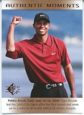 2014 Upper Deck SP Golf AUTHENTIC MOMENTS #52 TIGER WOODS US Open Masters Tour