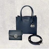 Michael Kors Mk Tasche Portemonnaie GeldböRse Jet Set Mercer Leida Navy Blau Neu