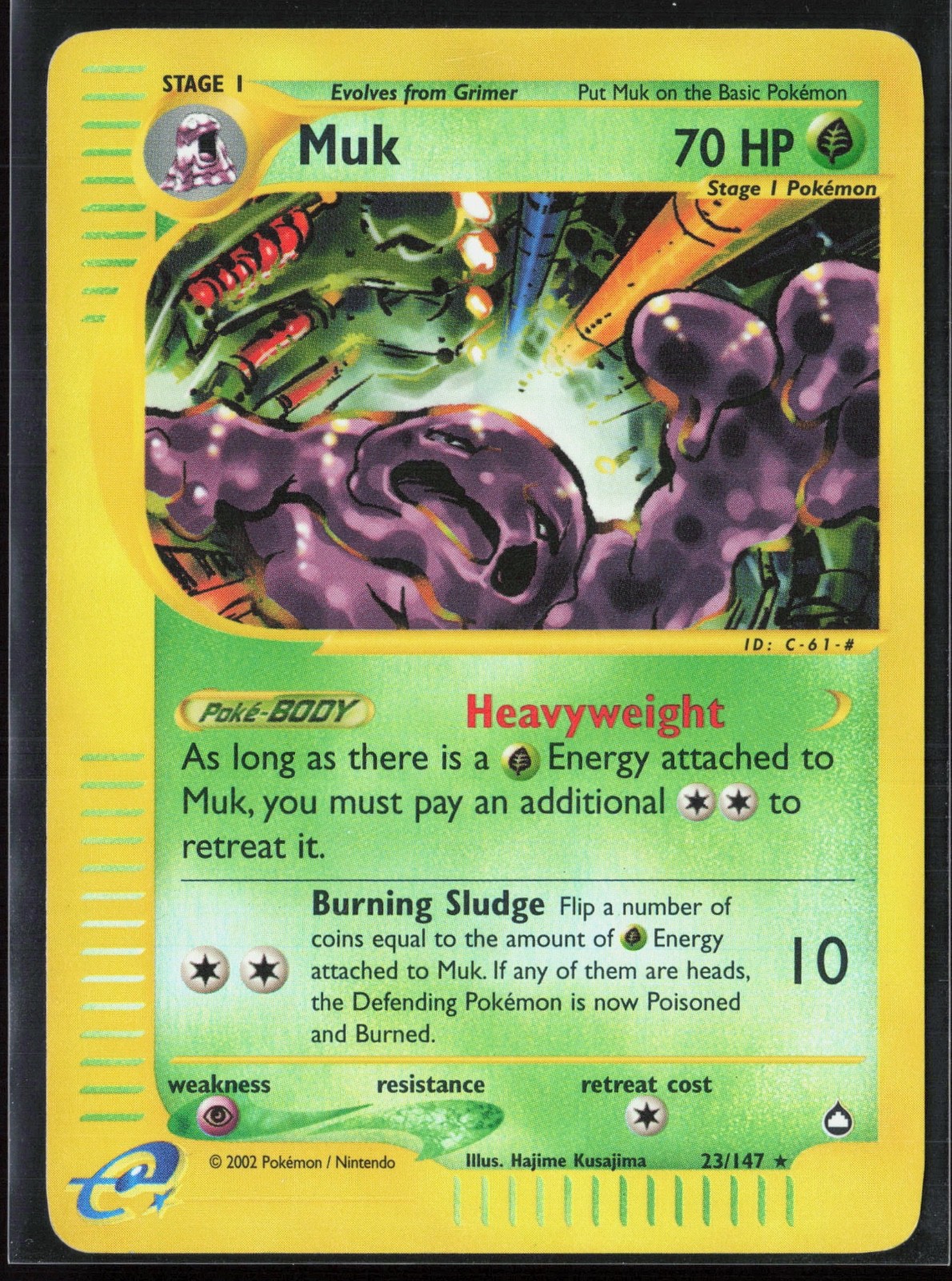 Muk 23/147 Aquapolis 2002 Reverse Holo Rare Vintage E-Series Pokémon Card