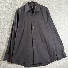 Calvin Klein Black Striped Button Up Long Sleeve Mens Shirt Size L