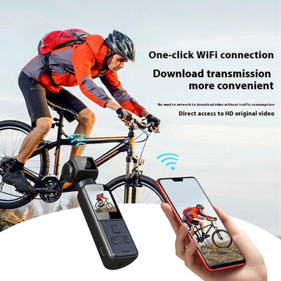 Mini Sports Camera 4K Ultra HD Pocket Action Camera 270° Rotatable Vlog Wifi