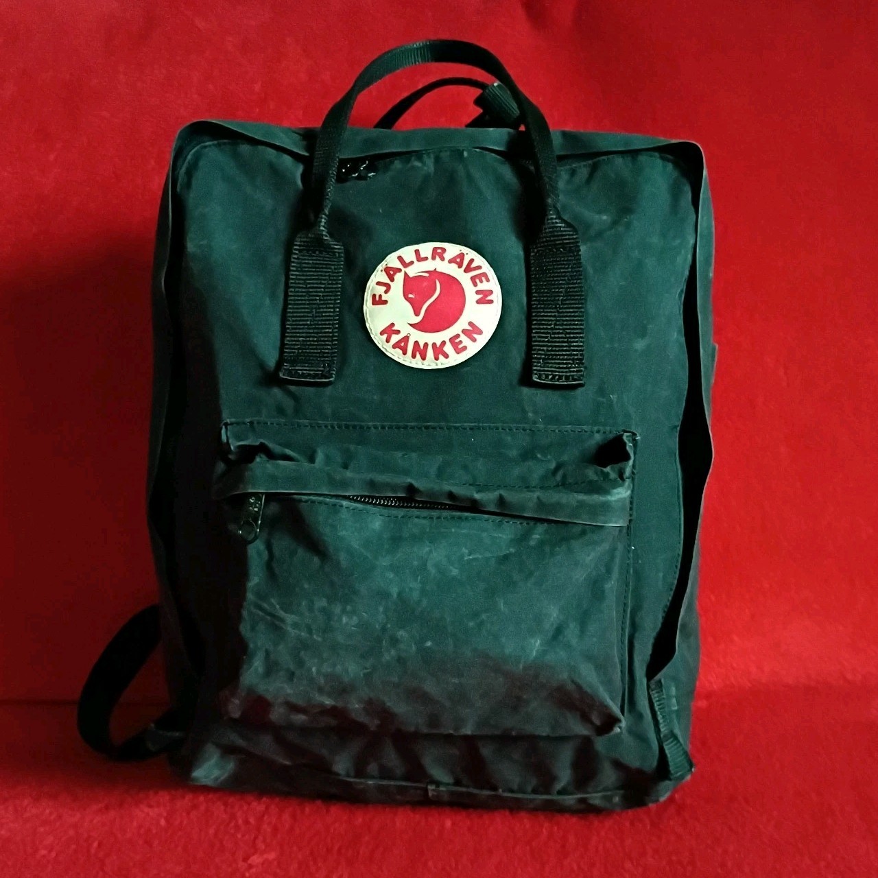 Fjallraven Kanken Backpack Classic Style 23510 Dark Green/Black Zip Pockets