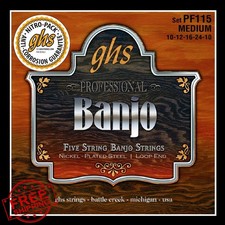 GHS 5-String Banjo Strings Nickel-Plate Medium Gauge PF115