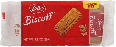 Lotus Biscoff Cookies Xl Airline Size Snack Packs 10 Count 8.8 Oz